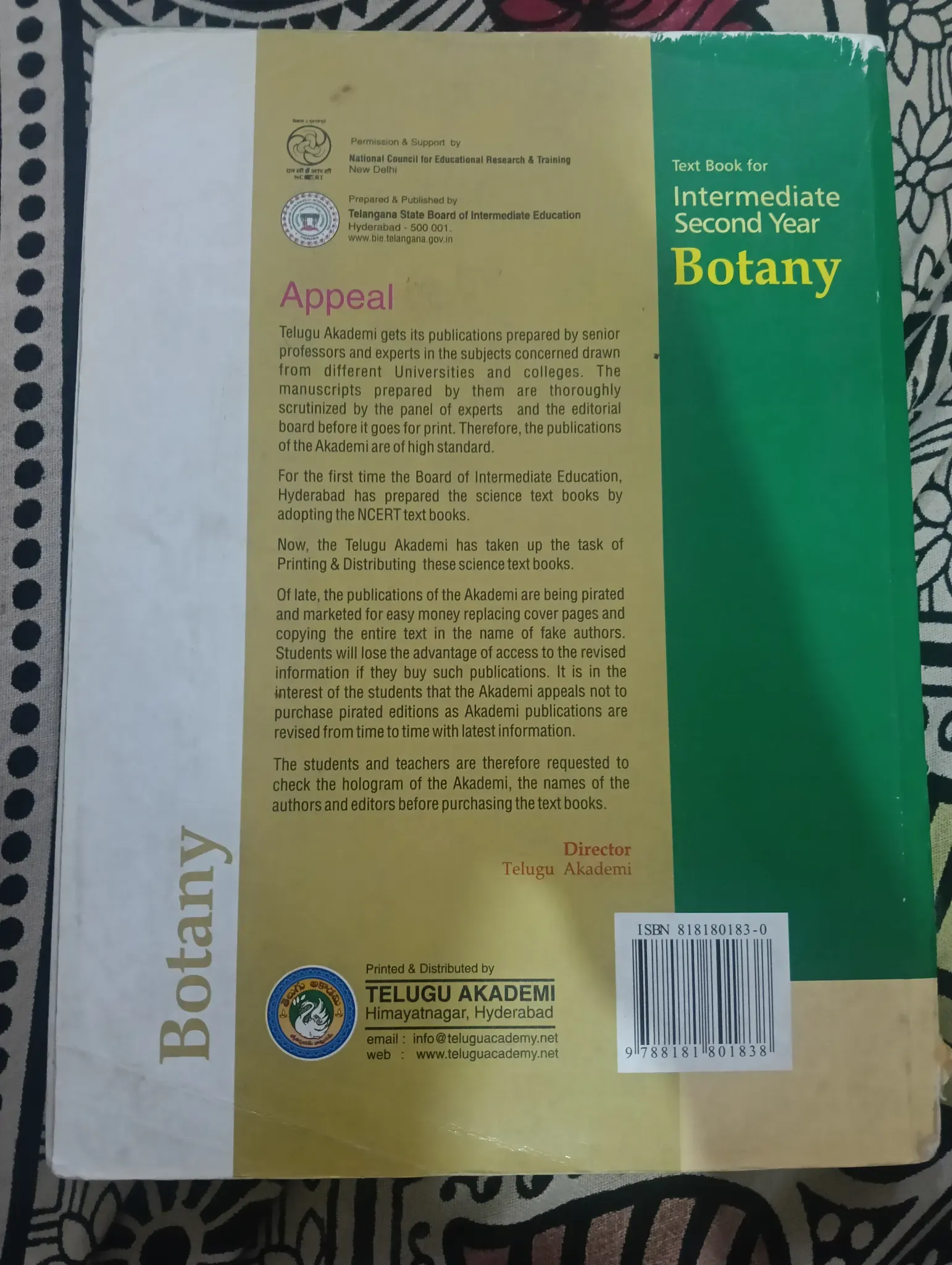 Text book for intermediate second year Botany